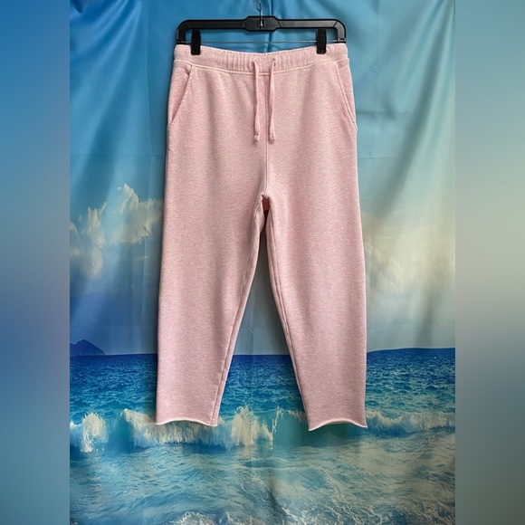 Frank & Eileen Tee Lab Drawstring Triple Fleece Sweatpants Raw Hem Size: XS Pink - Picture 2 of 16